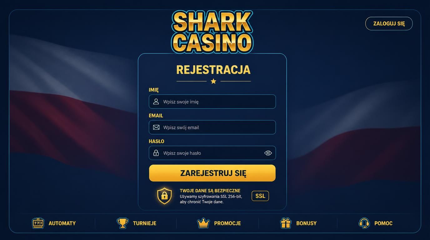 Formularz rejestracji z kłódką SSL i polską flagą